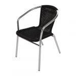 Aluminium stol rotting sort | pakke med 4 stk | Setehøyde 45 cm | B530xD580xH735mm | BOLERO GAS-U507 | HOXEE | 109244