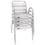 Aluminiumsstol med buet armlen | 4 stk | Setehøyde 45cm | B600xD495xH780mm | BOLERO GAS-U501 | HOXCH | 109292